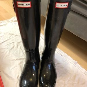 Hunter Boots black shiny